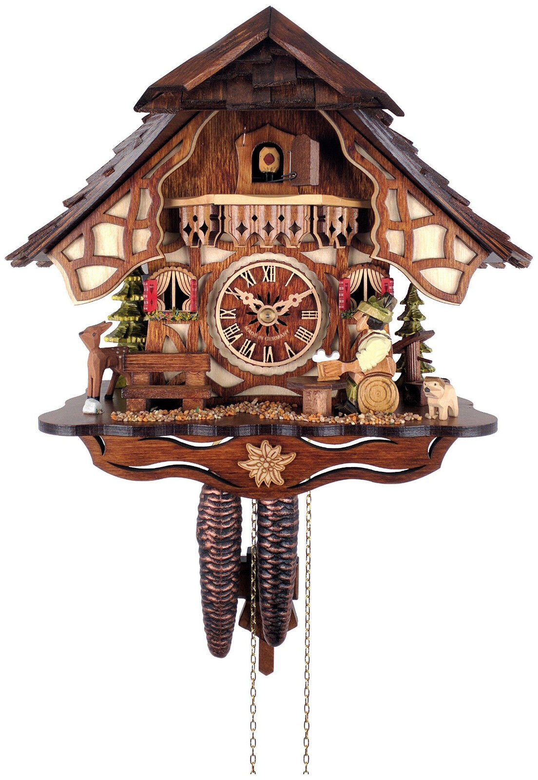 * BEER DRINKER * Quality hand-carved, traditional German cuckoo clock 26-11