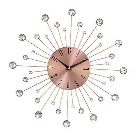 Benzara 85517 Metal Copper Wall Clock, 15" L x 1" W x 15" H