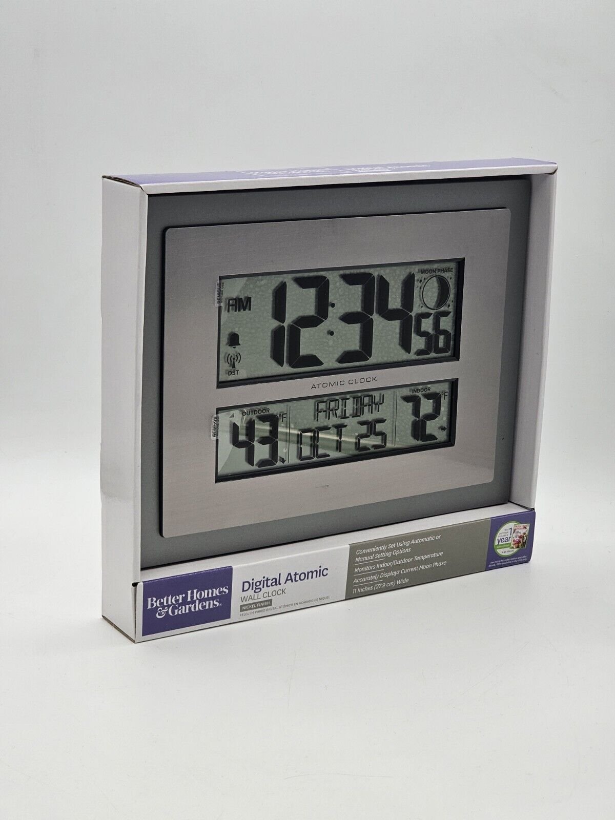 Better Home And Gardens La Crosse Technology Atomic Digital Wall Clock