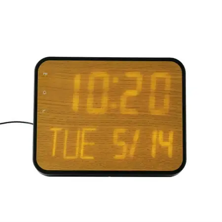 Better Homes & Garden Brown Indoor Rectangular Better Homes & Garden Brown Indoor Rectangular Digital Wall or Tabletop Clock image