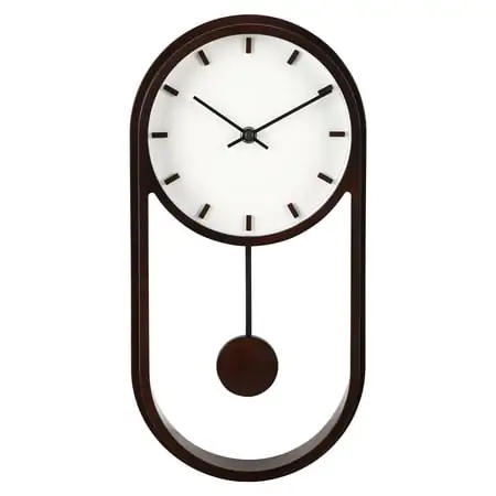 Better Homes & Garden Indoor Faux Wood Better Homes & Garden Indoor Faux Wood Pendulum Analog Wall Clock image