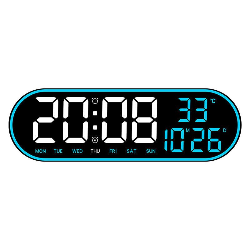 Big Digital LED Wall Clock Temperature Date Remote Control Ambient Light Timing