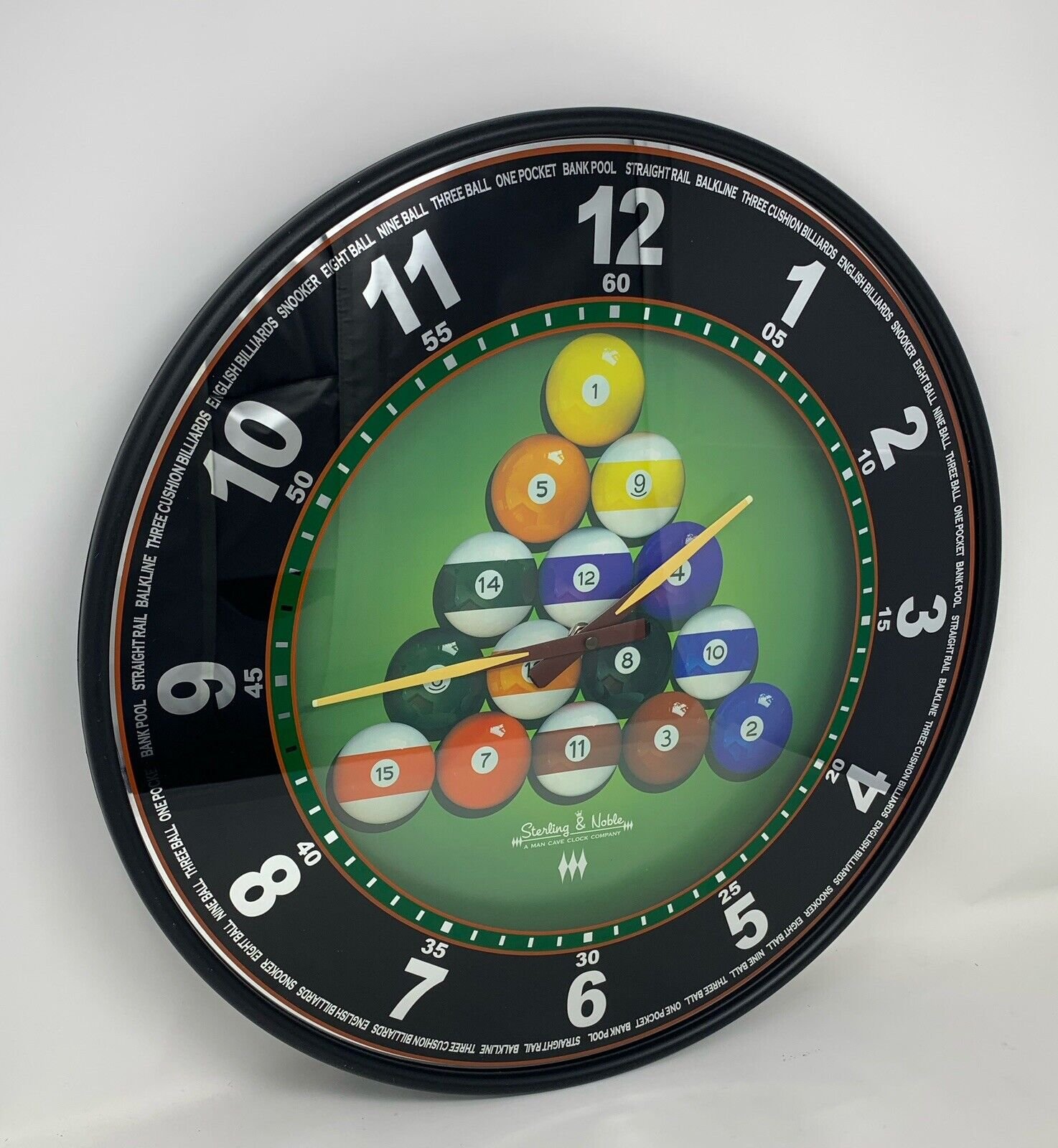 Billiards Pool 18 In Round Sterling and Noble Clock