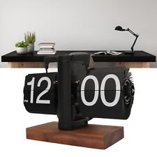 (Black)Digital Flip Down Clock Retro Automatic Turning Battery Operated N New