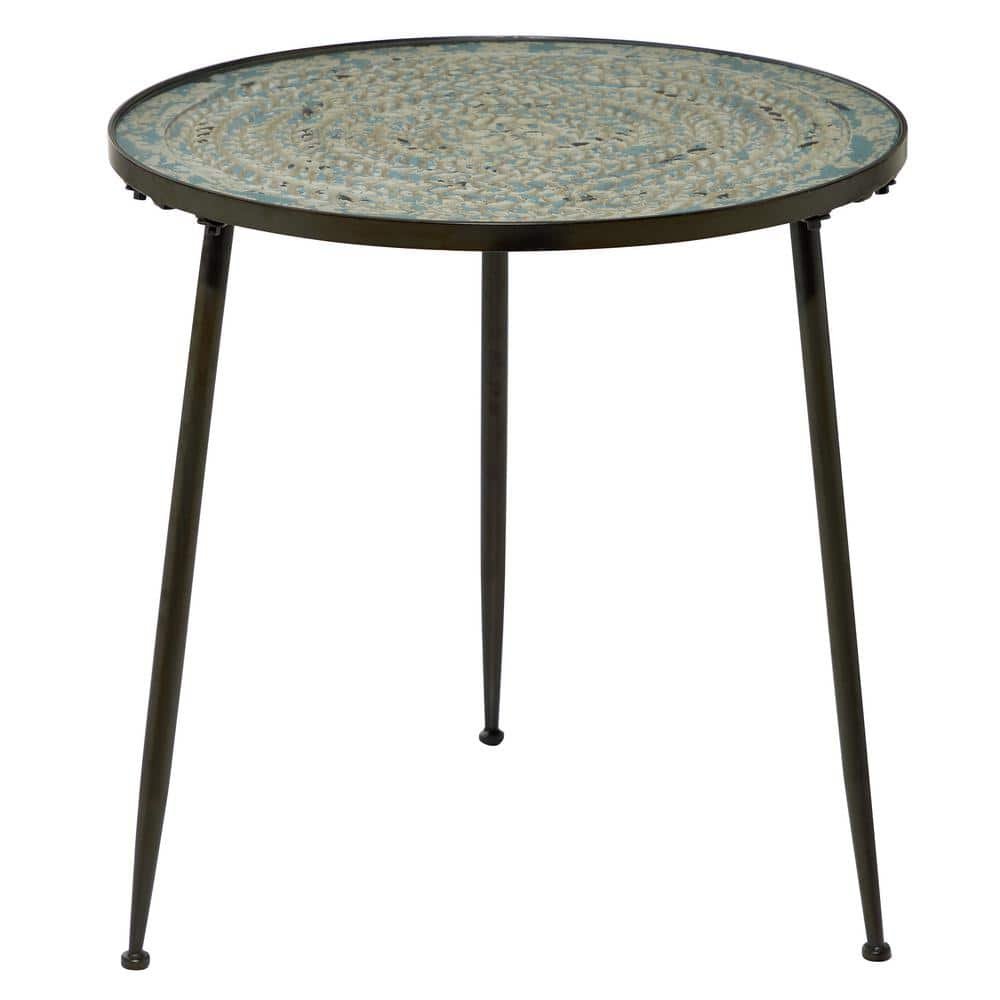 Black Metal Vintage Accent Table