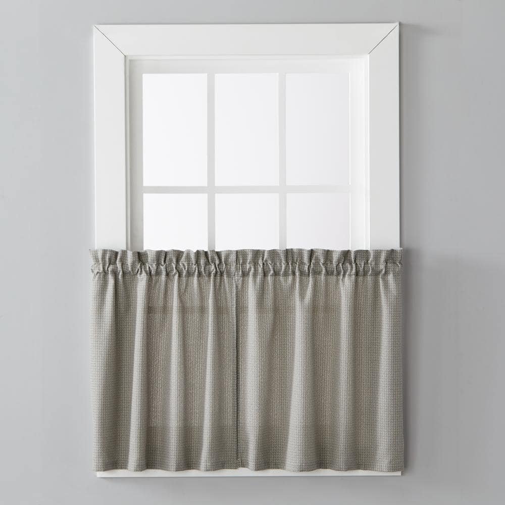 Black Solid Rod Pocket Curtain - 57 in. W x 24 in....