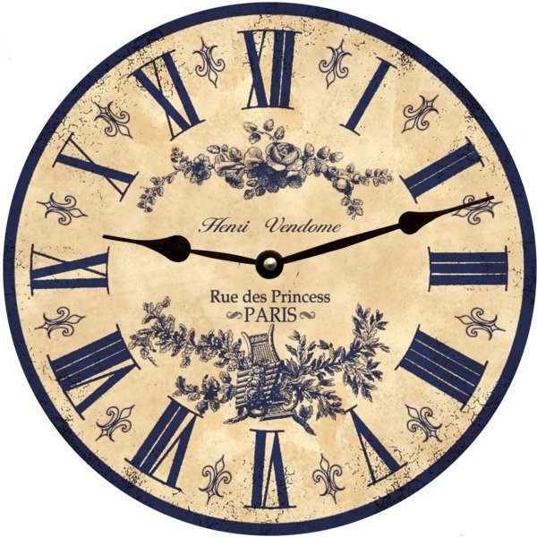 Blue French Toile Clock- Paris Wall Clock