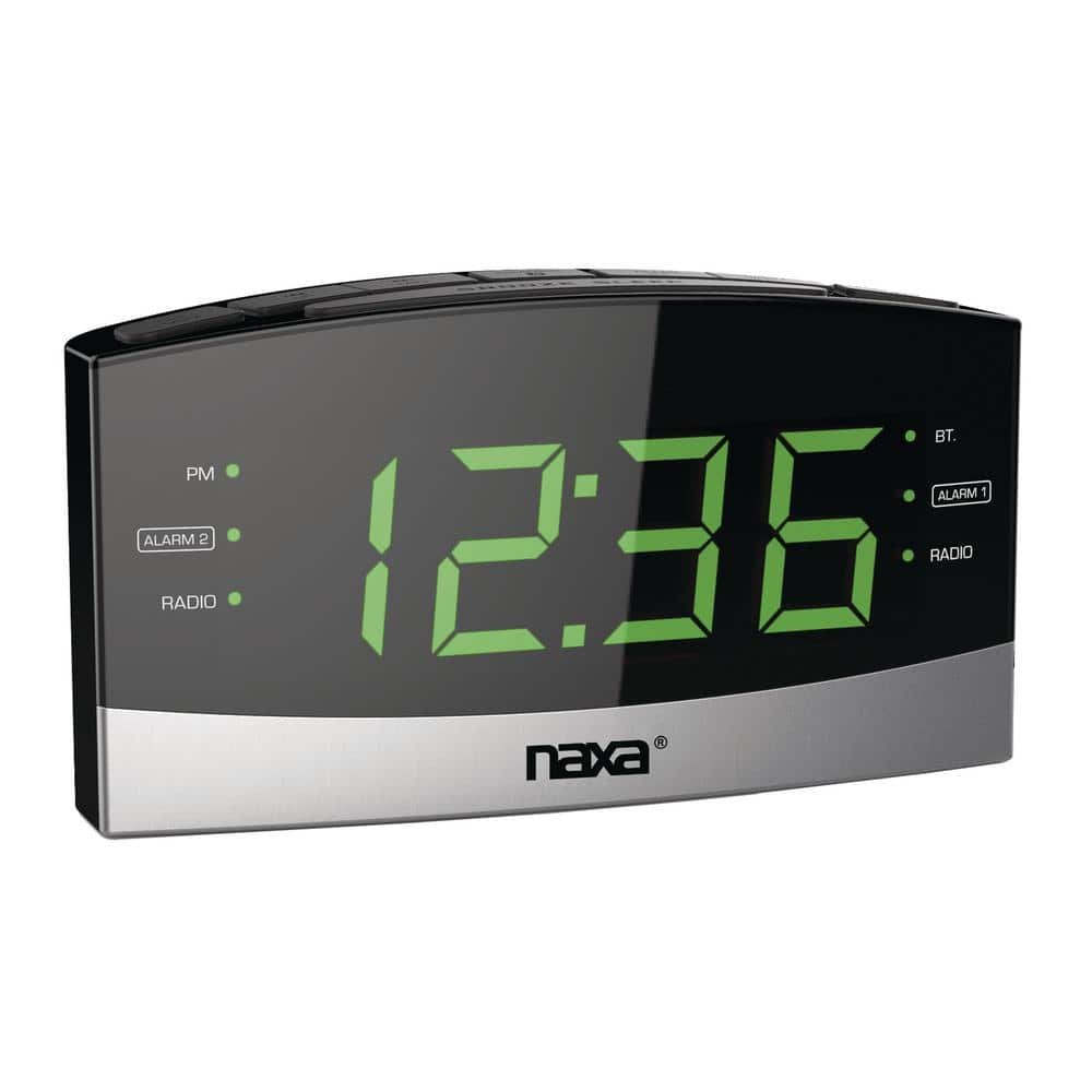 Bluetooth Easy-Read Dual Alarm Clock with Daily Repeat and USB Charge Port