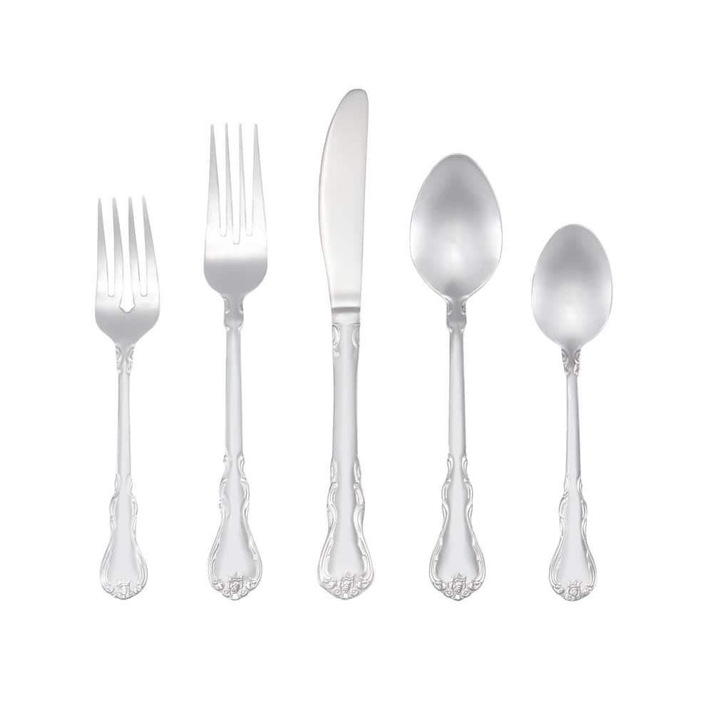 Bouquet 46-Piece Silver Stainless Steel Flatware Set (Service for 8)