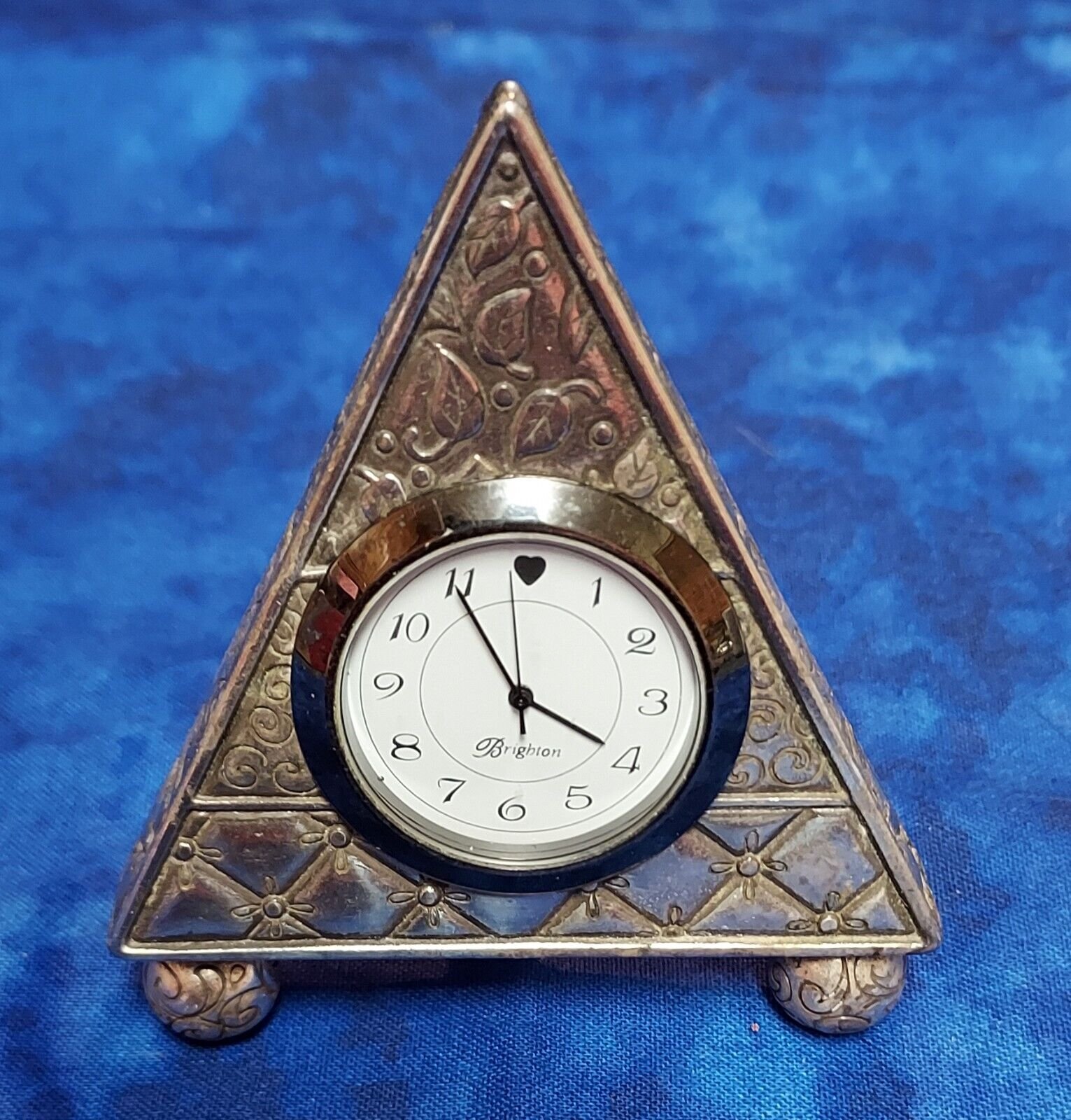 Brighton - Silver Triangle Table Desk Top Clock