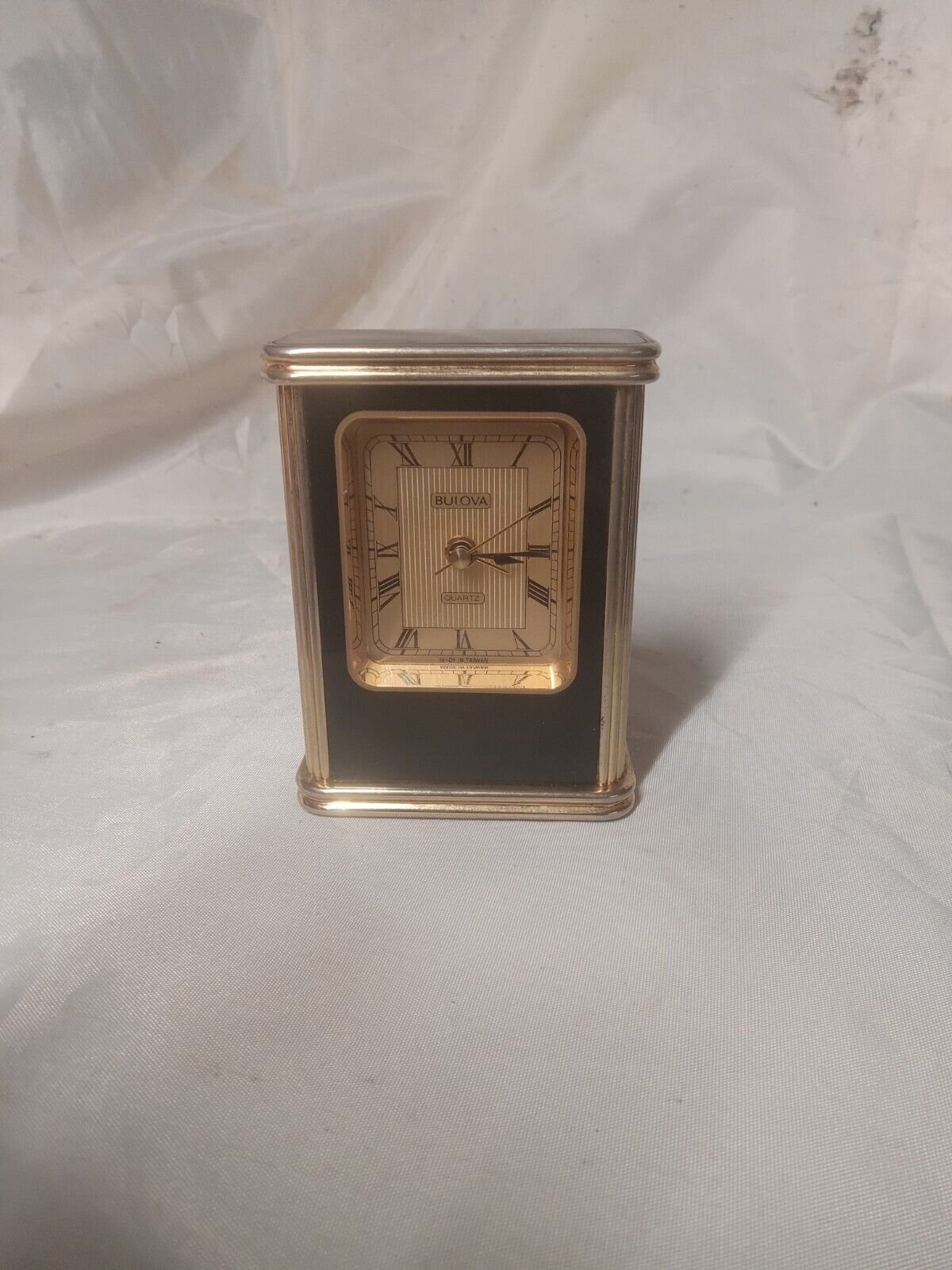 Bulova Brass Mantel Clock Antique Works