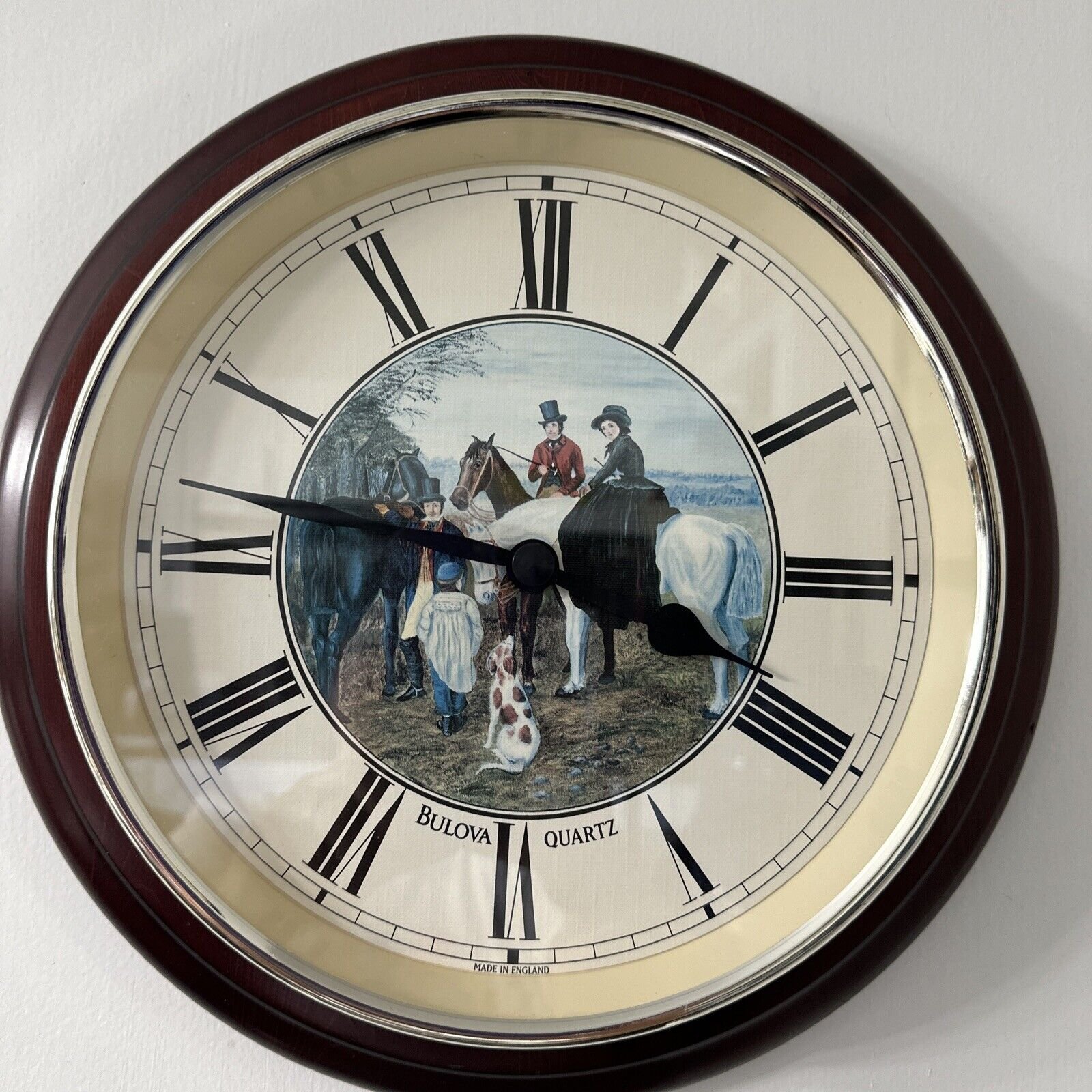 Bulova C4390 Quartz Made In England Wall Clock WORKS Vintage