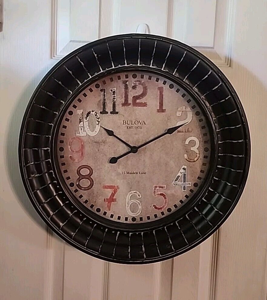 BULOVA LARGE WALL CLOCK 17.75" IN DIAMETER- KNOWN THE PARIS C4824