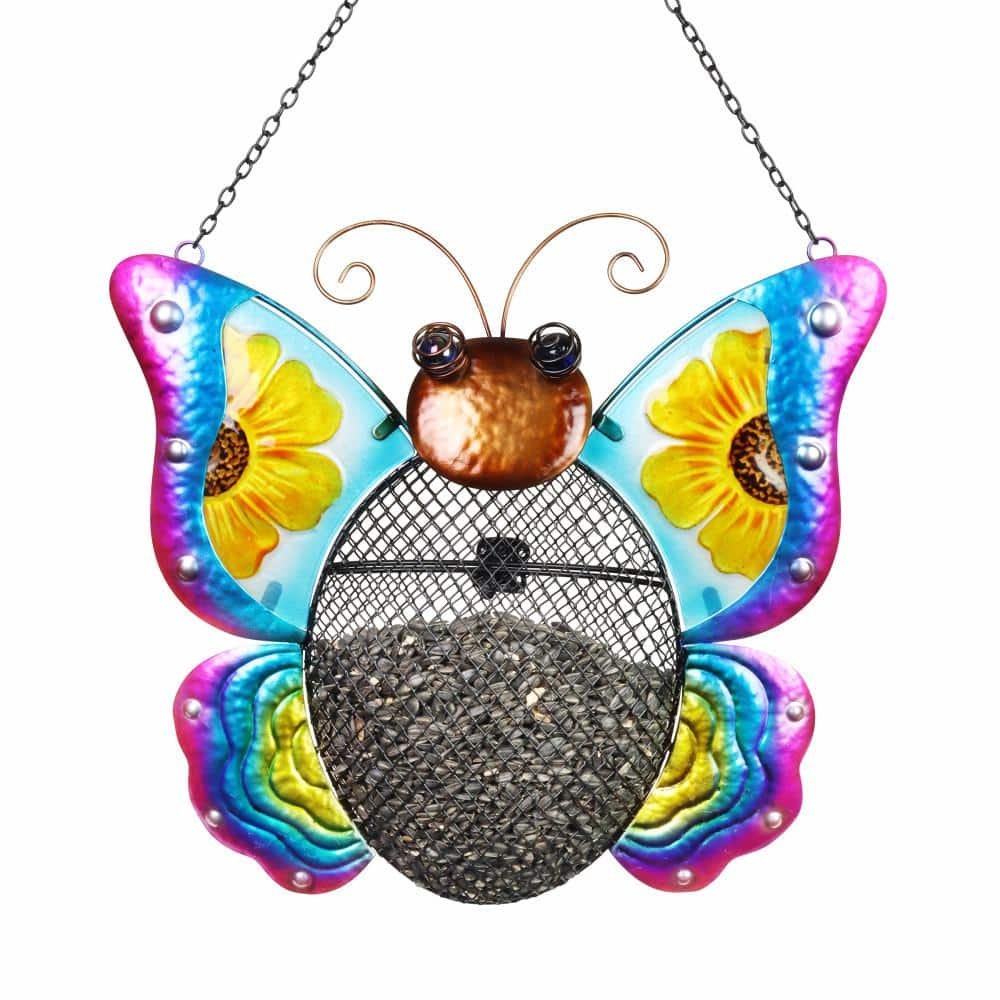 Butterfly Mesh Basket Metal Bird Feeder