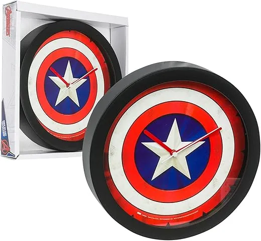 Captain America Themed Analog Wall Clock 9 . 5 Inch Diameter