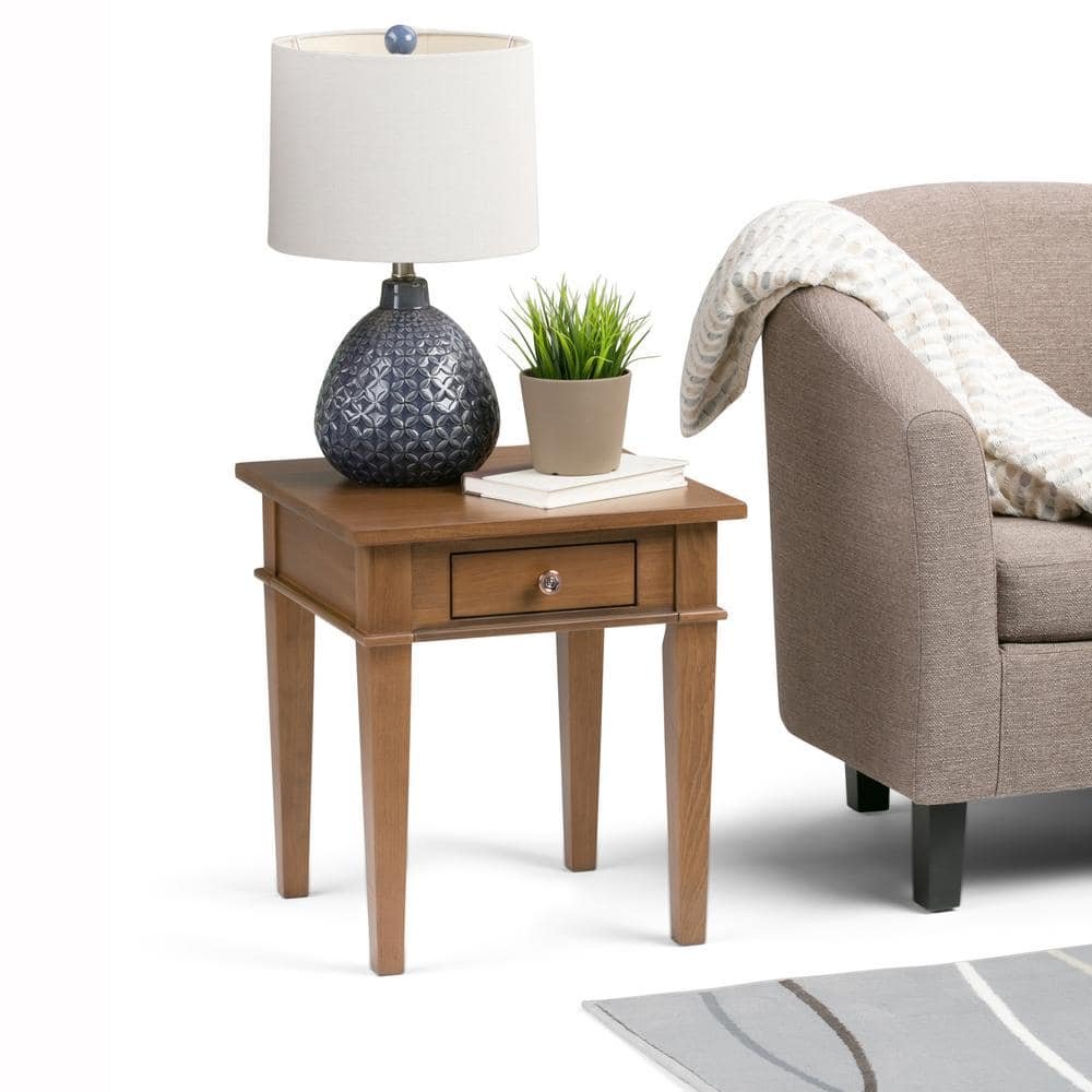 Carlton Solid Wood 18 in. W Square Transitional End Side Table in...