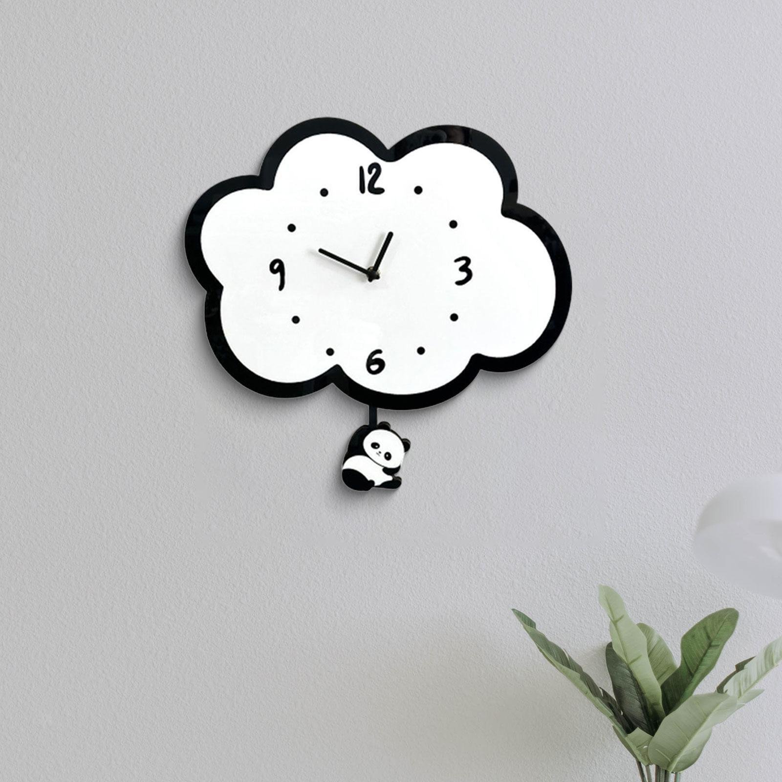 Cartoon Wall Clock Wall Decoration for Guest Room Kids Room Easily Install