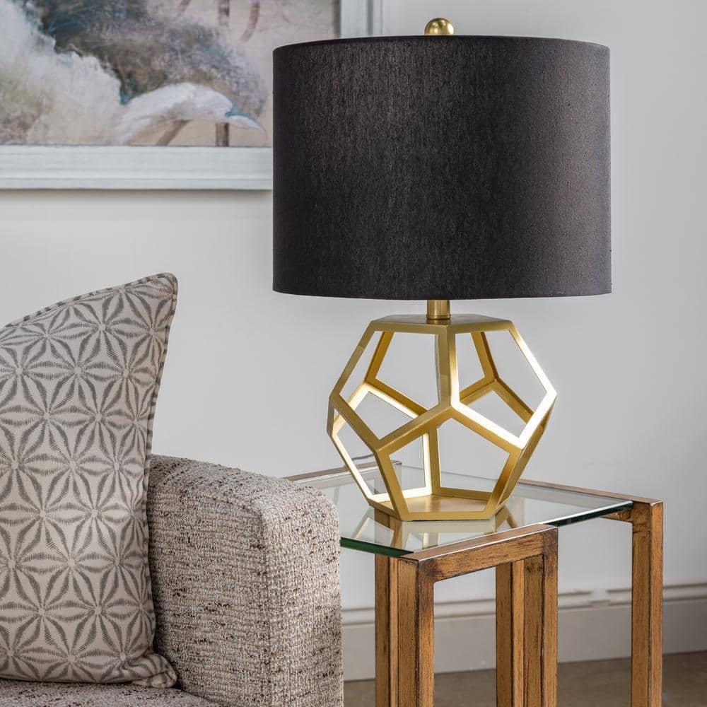 Cassandra Gold Metal Geo Lamp