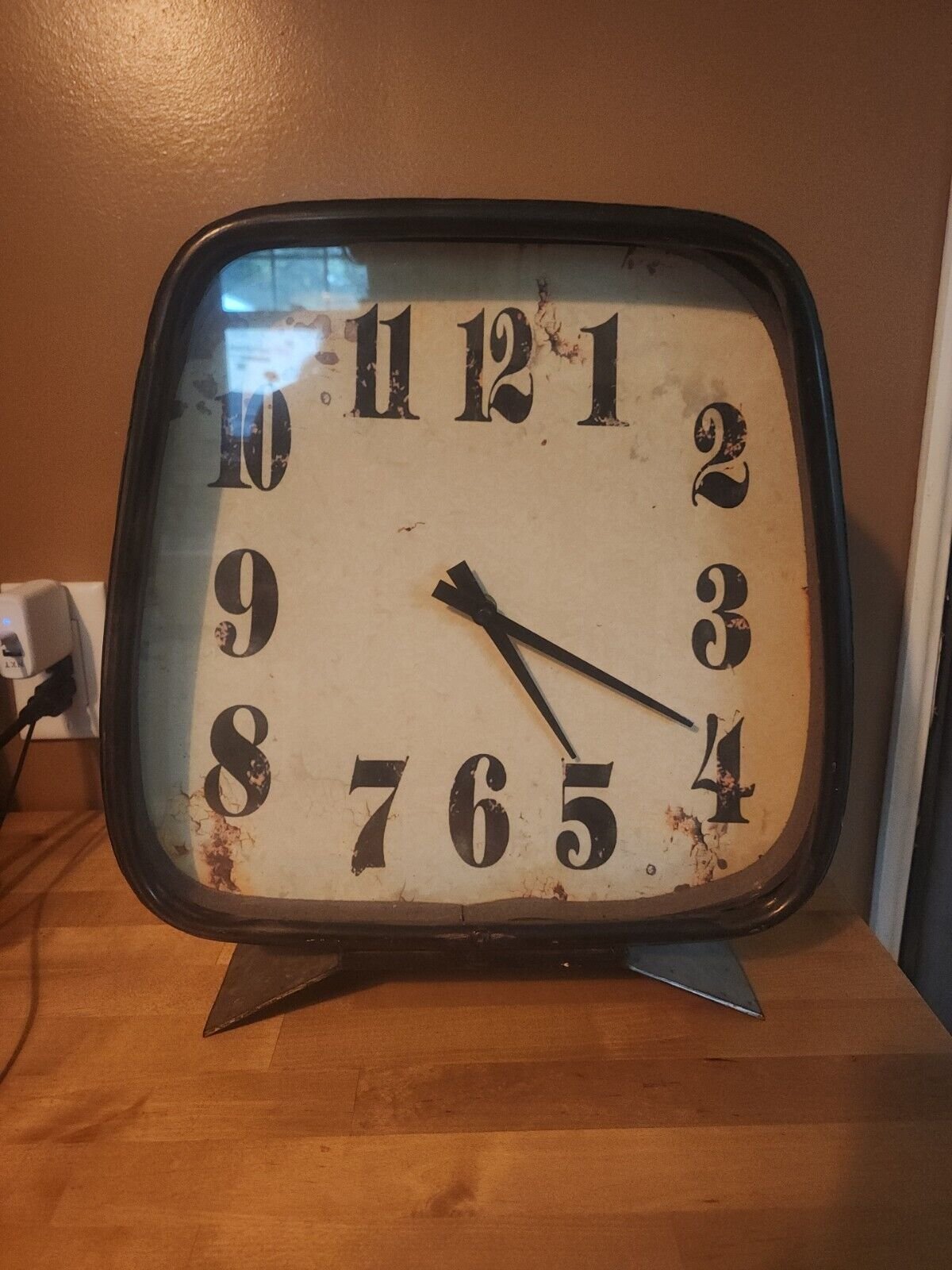 CBK Metal Galvanized Square Oversized Mantel Clock 15375