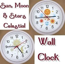CELESTIAL Sun Moon Stars WALL CLOCK Sky Heavens Time Lunar Solar Rays NEW