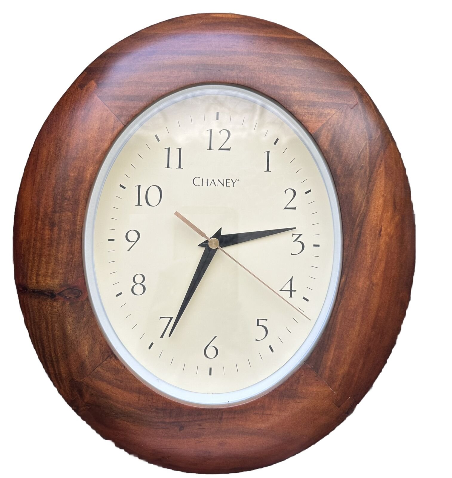 Chaney 12” Vintage Wood Hanging Wall Clock, 12 Hour Display, Battery Operated,