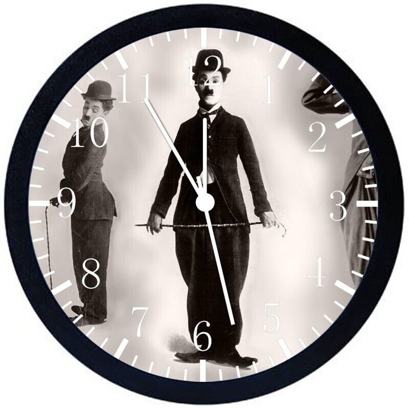 Charlie Chaplin Wall Clock 12" Large Personalized option with adding names E106