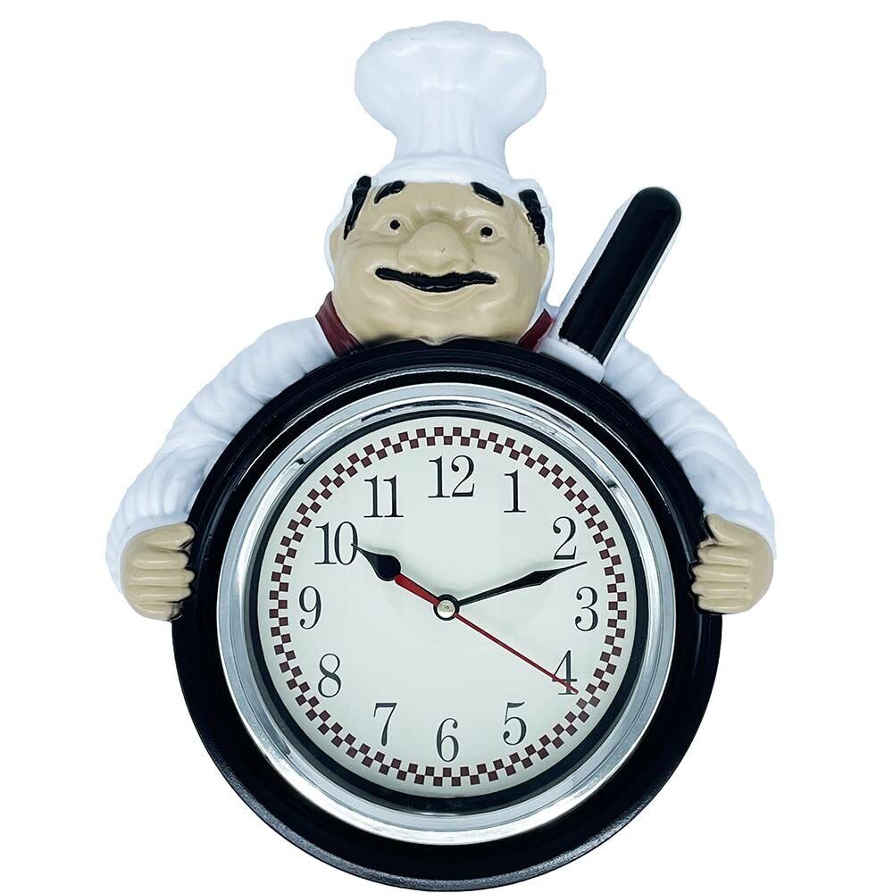 Chef Decorative Wall Mounted Clock for Kitchen Dinning Hall Restaurant Café T...