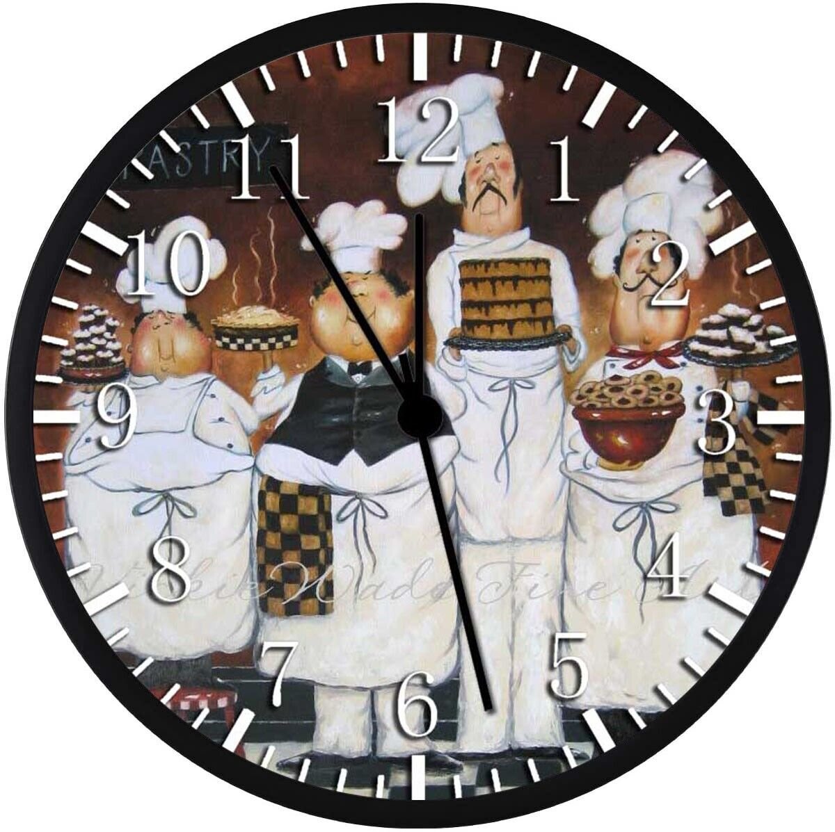 Chef Kitchen Wall Clock 12" Large Personalized option with adding names G60