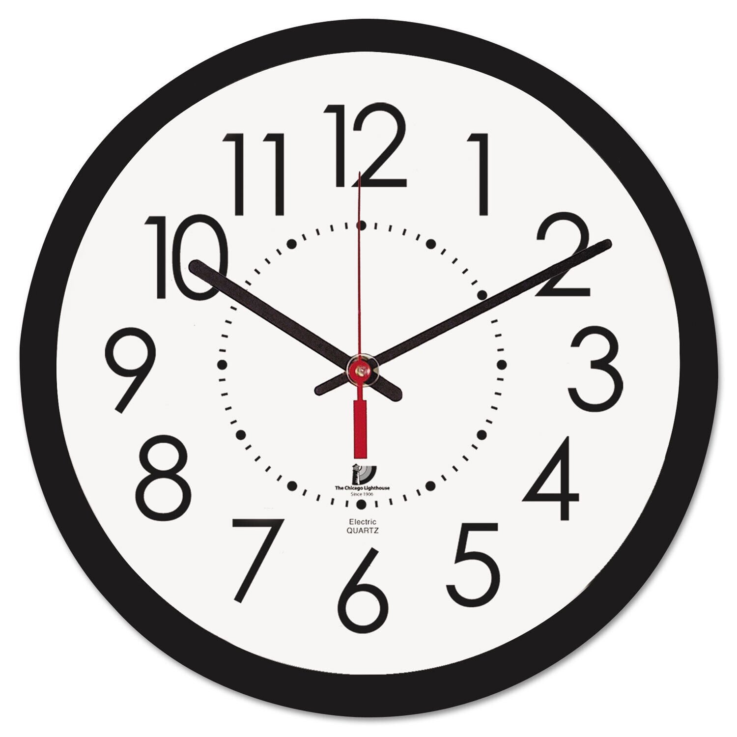 Chicago Lighthouse Electric Contemporary Clock 14-1/2" Black 67801103