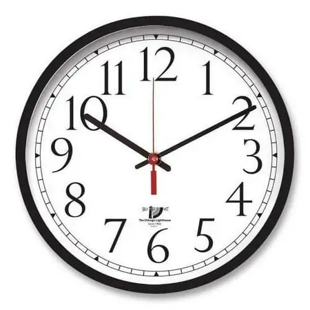 Chicago Lighthouse Self set Clock Analog Quartz White Main Dial Black/Polystyrene Case Contemporary photo Chicago Lighthouse Self set Clock Analog Quartz White Main Dial Black/Polystyrene Case Contemporary