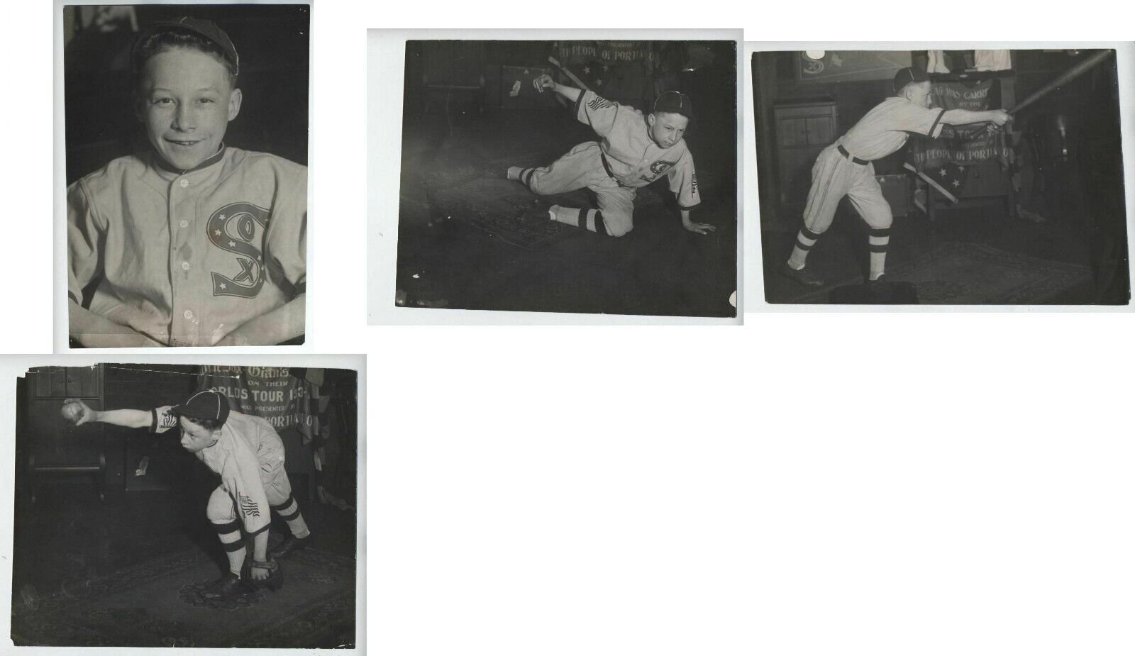 CHICAGO WHITE BLACK SOX ROY ROWLAND ORIGINAL PHOTOS FROM 1918 X 4 VINTAGE