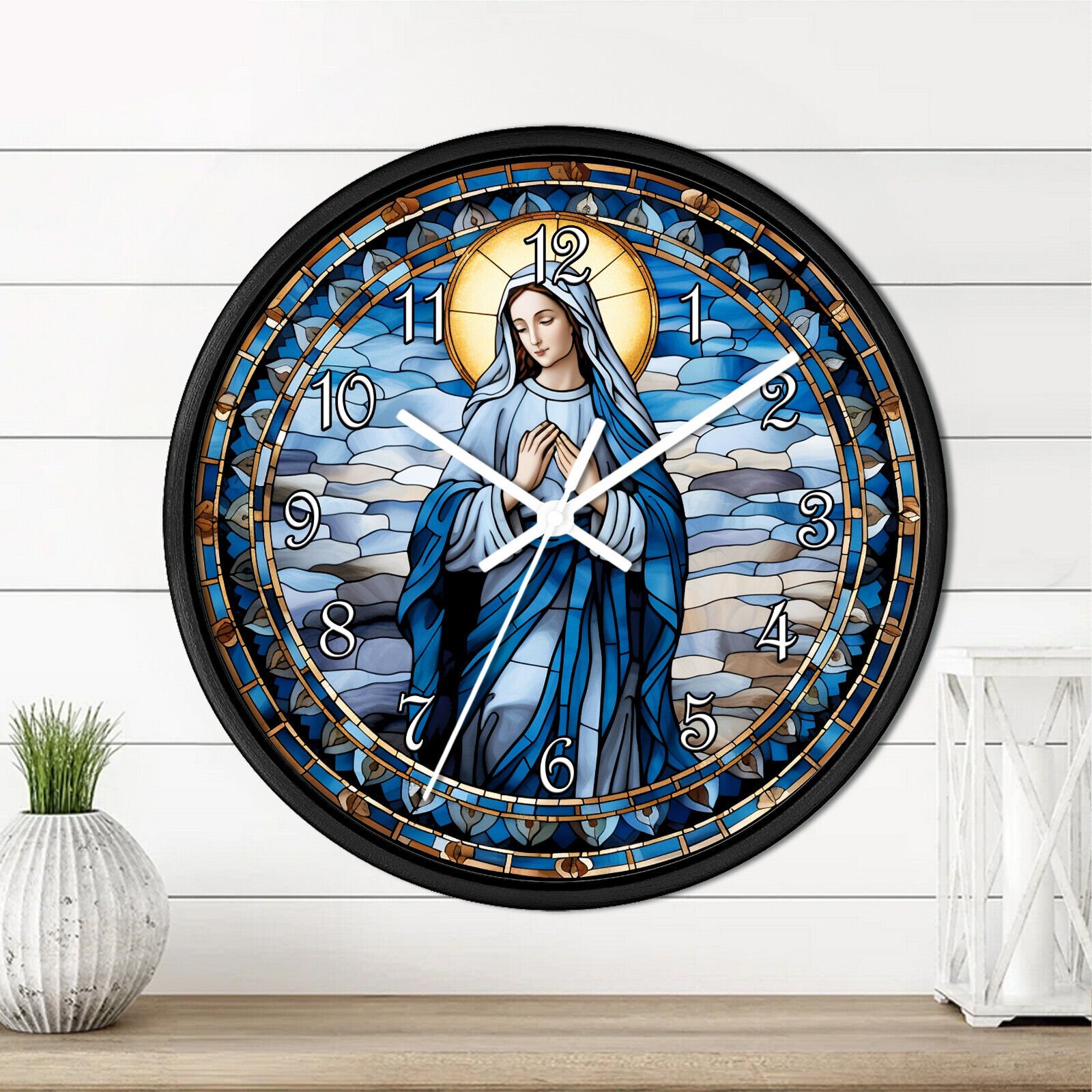 Christian #14 - 10" Wall Clock - Blessed Virgin Mary Immaculate Conception Gift