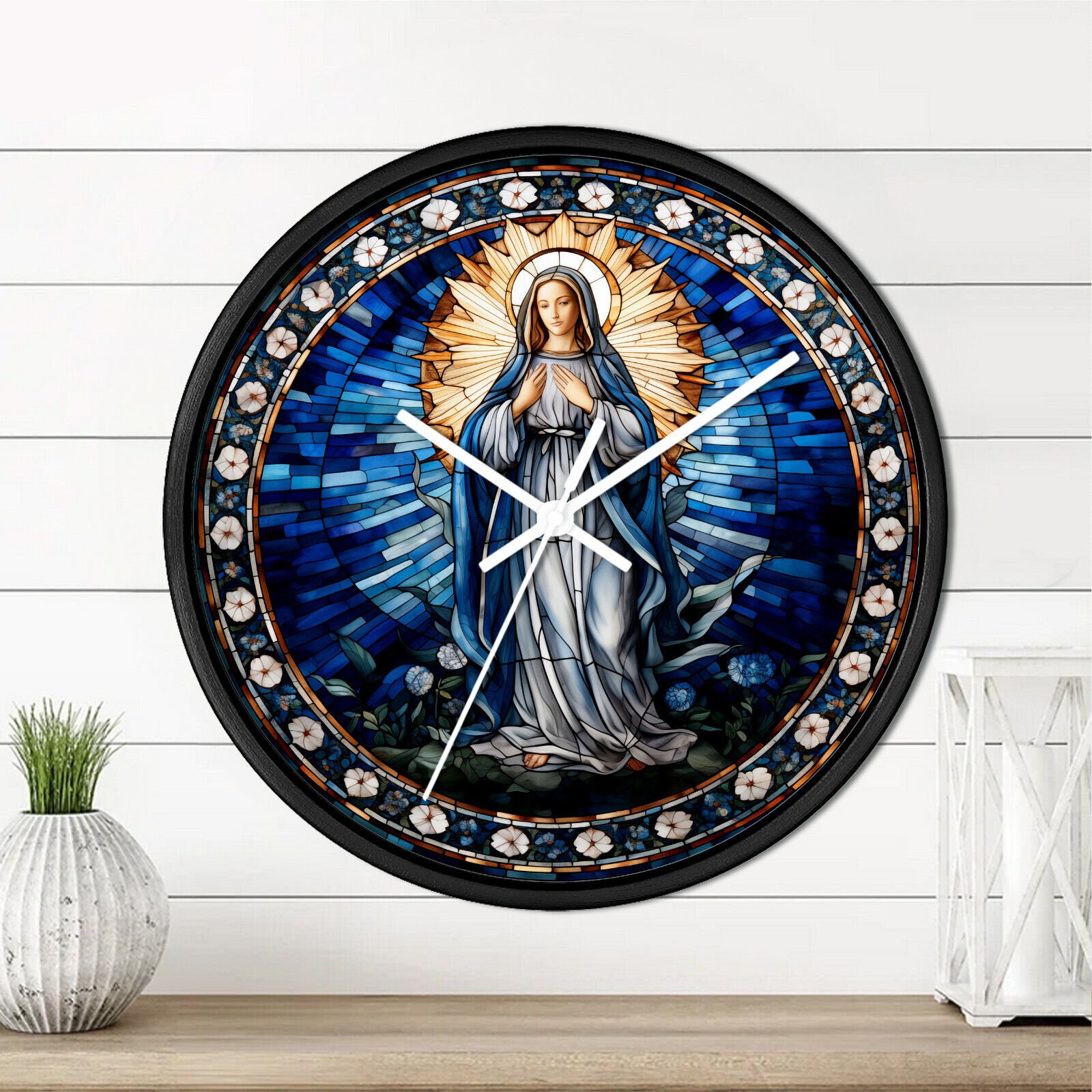 Christian #16 - 10" Wall Clock - Blessed Virgin Mary Immaculate Conception Gift