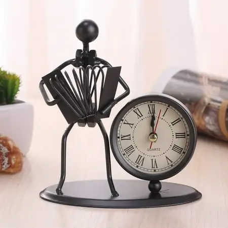 Christmas Clearance Desktop Ornament,Creative Iron Stainless Steel Small Desk Clock Iron Retro Personality Christmas Clearance Desktop Ornament,Creative Iron Stainless Steel Small Desk Clock Iron Retro image