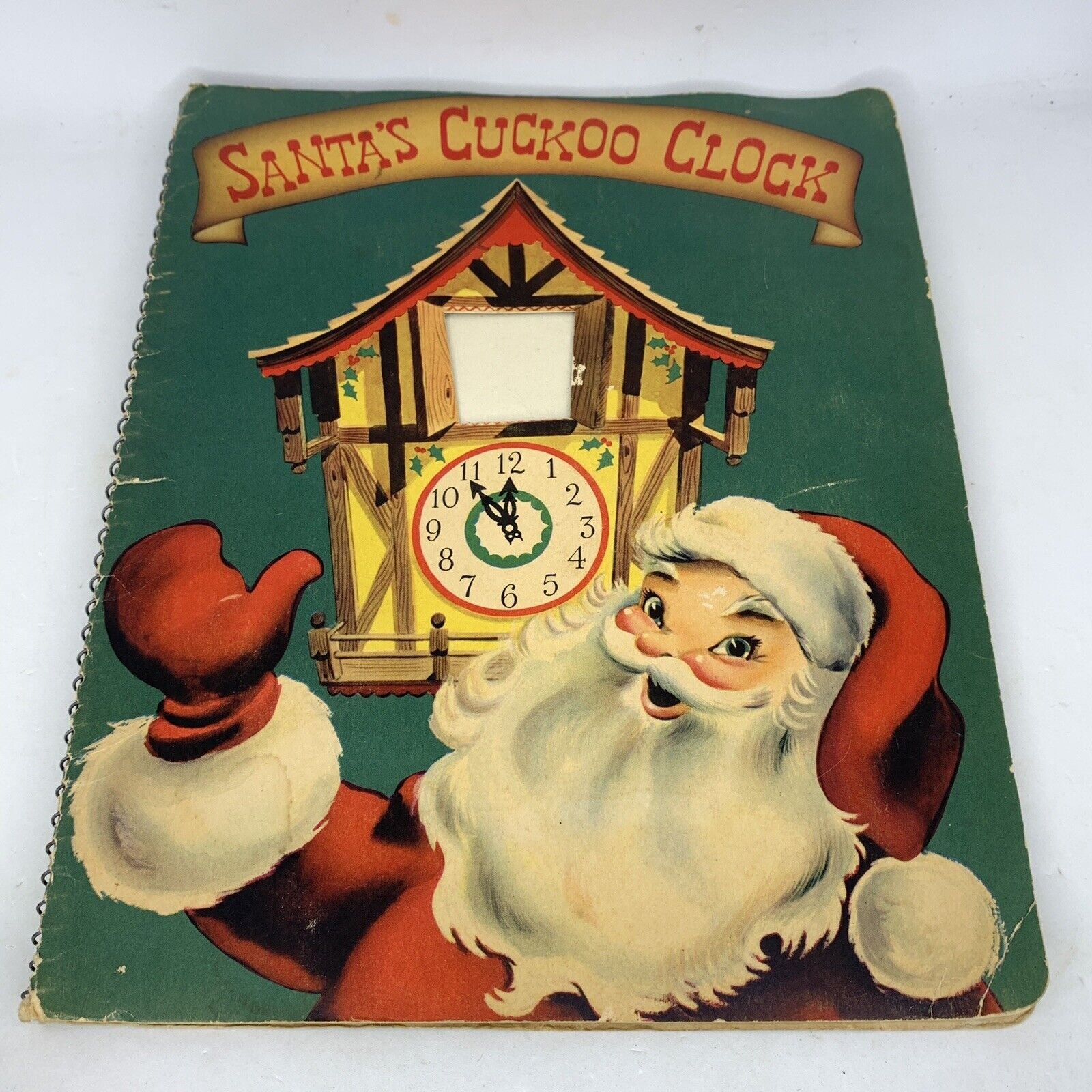 Christmas Pop-Up Story Book Santa's Cuckoo Clock 1954 Vintage
