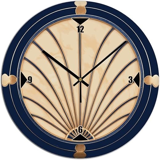 Classic Art Decor Style Wall Clock Vintage Wooden Round Clock Wall Decor 10 Inch Large Decorative Wall Clock Silent Round Wood Wall Clock Hanging Clocks for Bedroom Decor Living Room