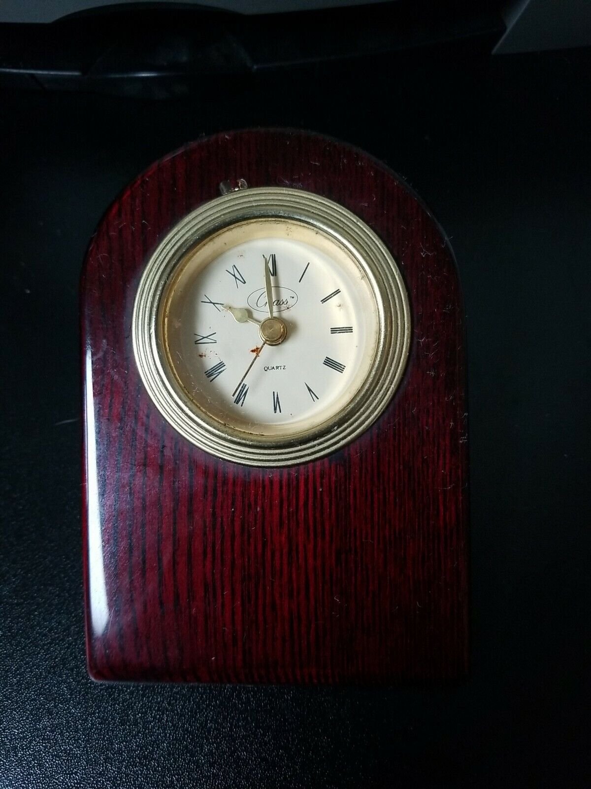 Classic Dome Desk Clock in Mahogany Finish