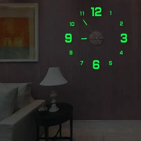 Clearance！ SDJMa Luminous 3 D DIY Mirror Surface Wall Clocks Modern Design Living Room Decorative