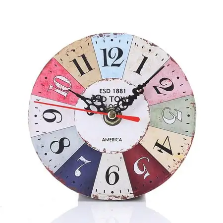 Clock Vintage Style Antique Wood Wall Clock for Home Kitchen Office E One Size More Wall Clock, Digital Clock Vintage Style Antique Wood Wall Clock for Home Kitchen Office E One Size More Wall Clock image