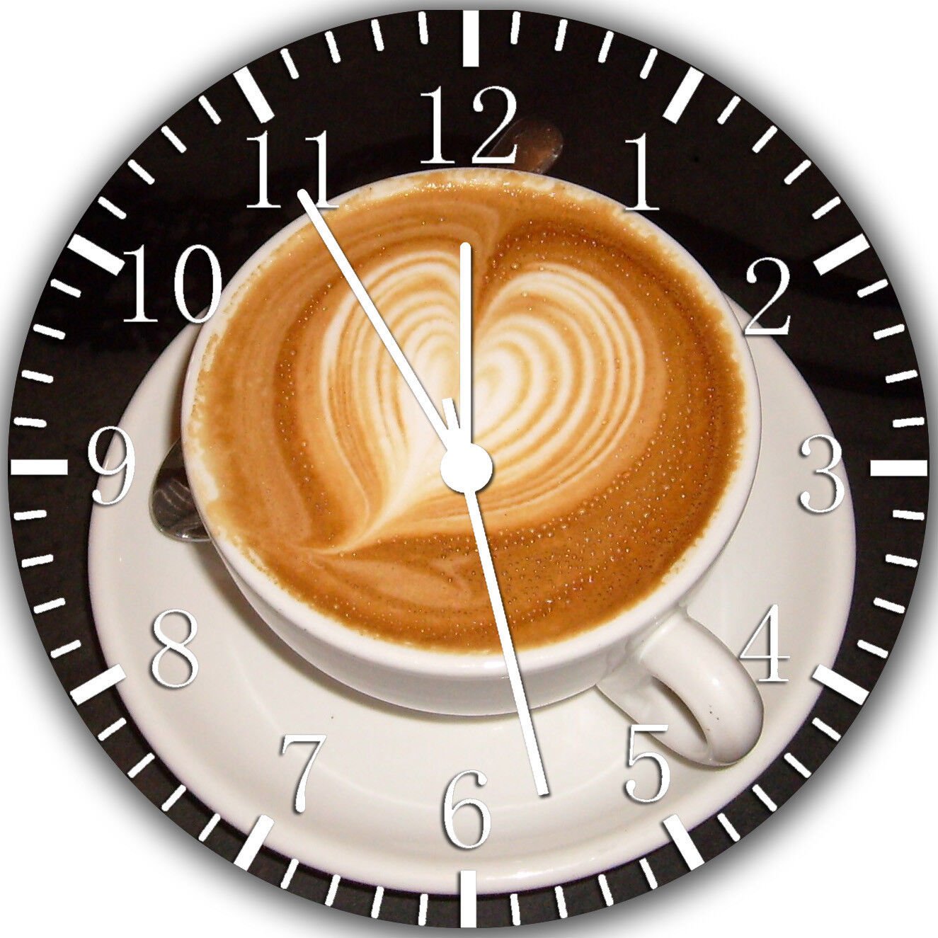 Coffee Art Frameless Borderless Wall Clock Nice For Gifts or Decor W250