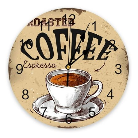 Coffee Retro Style Wall Clock Home Decor Bedroom Silent Oclock Watch Wall Digital Clock Wall Clock Modern Design