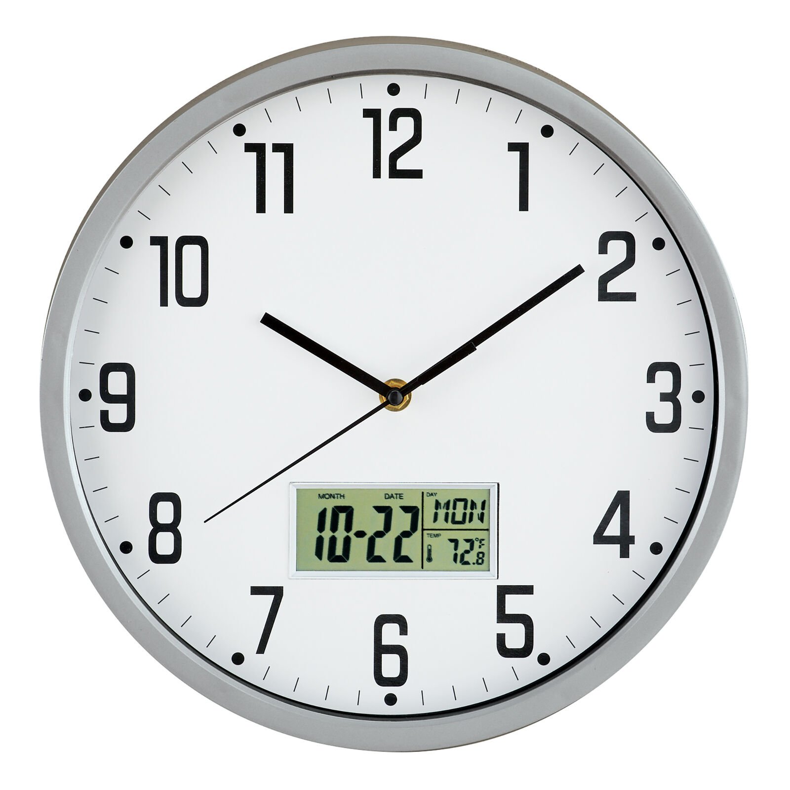 Collections Etc Easy-to-Read Multifunctional Wall Clock