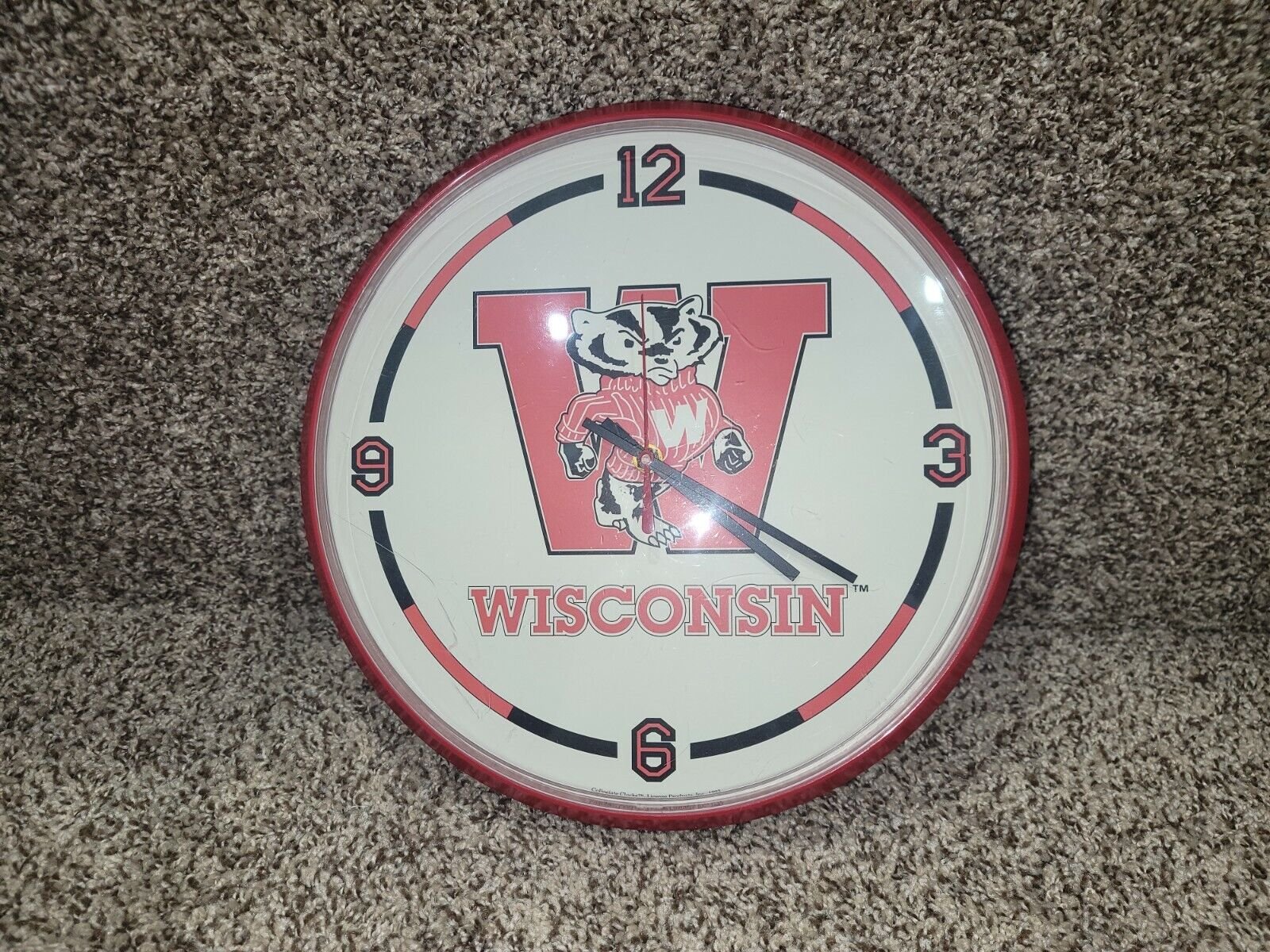 Collegiate Clocks Wisconsin Badgers 1993 Clock 12" x 12"