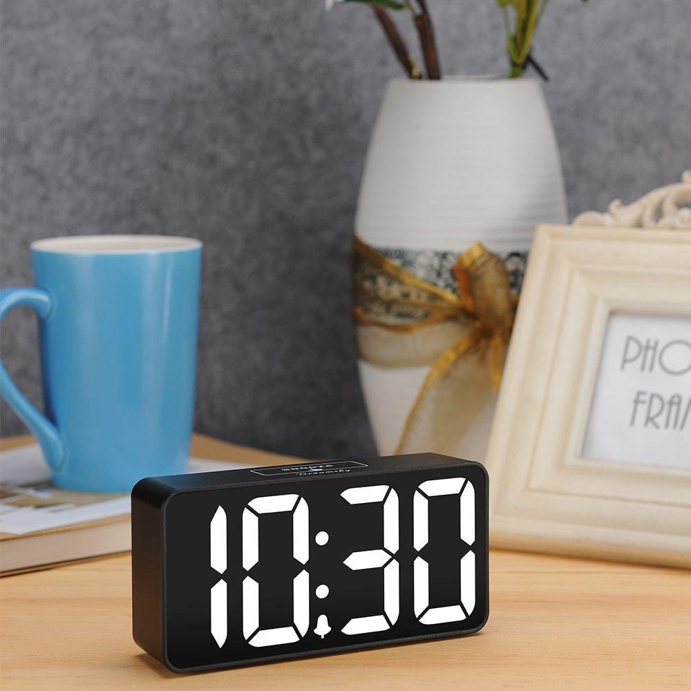 Compact Digital Alarm Clock with USB Port for Bedroom Bedside, Small Electric...