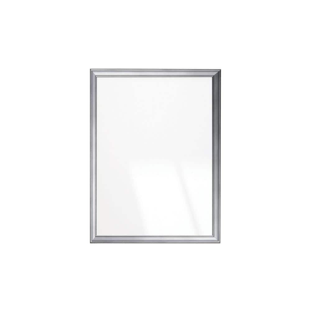 Cool Silver Slim Wall Mirror 30 in. W x 39 in. H