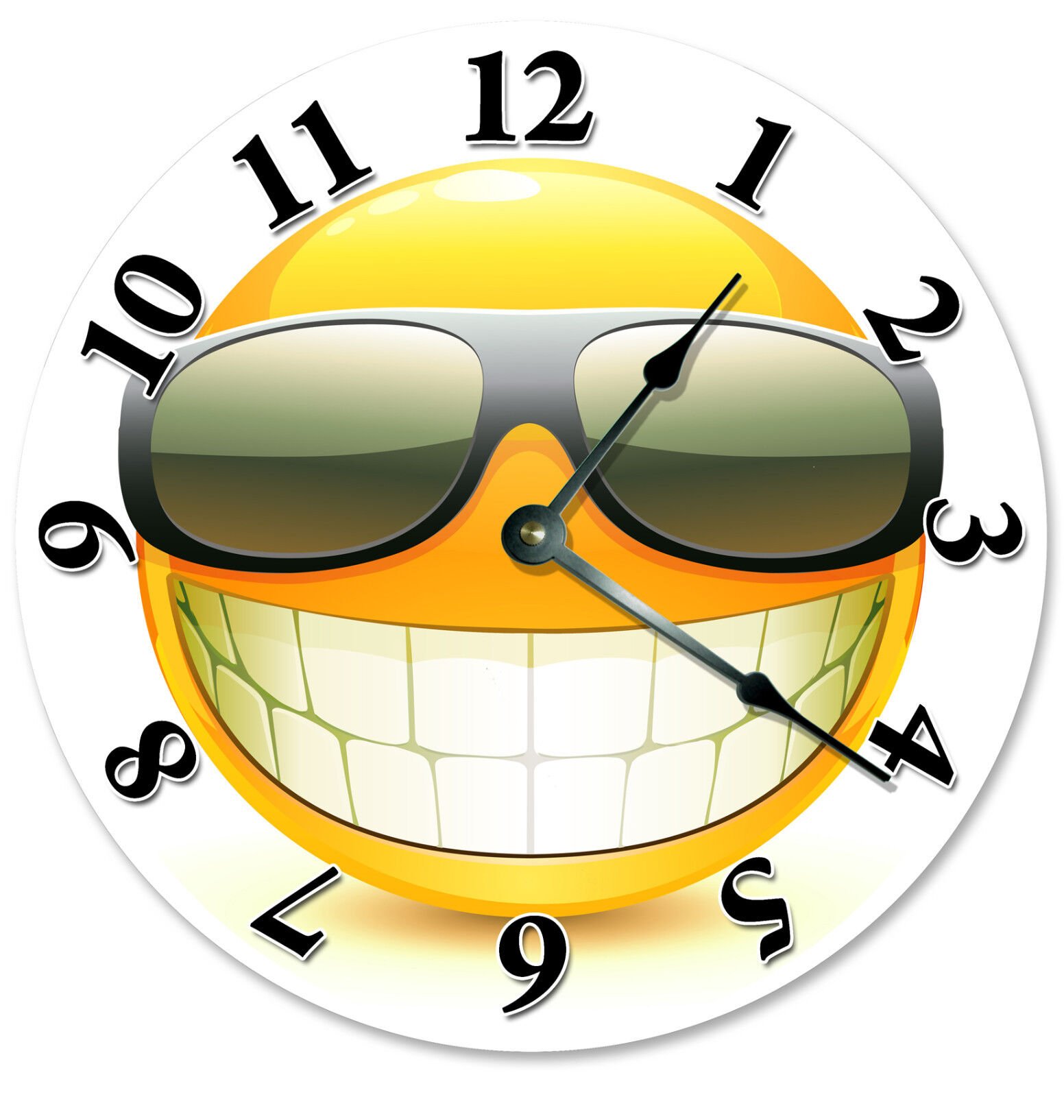 COOL SMILEY FACE WITH SUNGLASSES CLOCK Large 10.5 inch Wall Clock - 2104