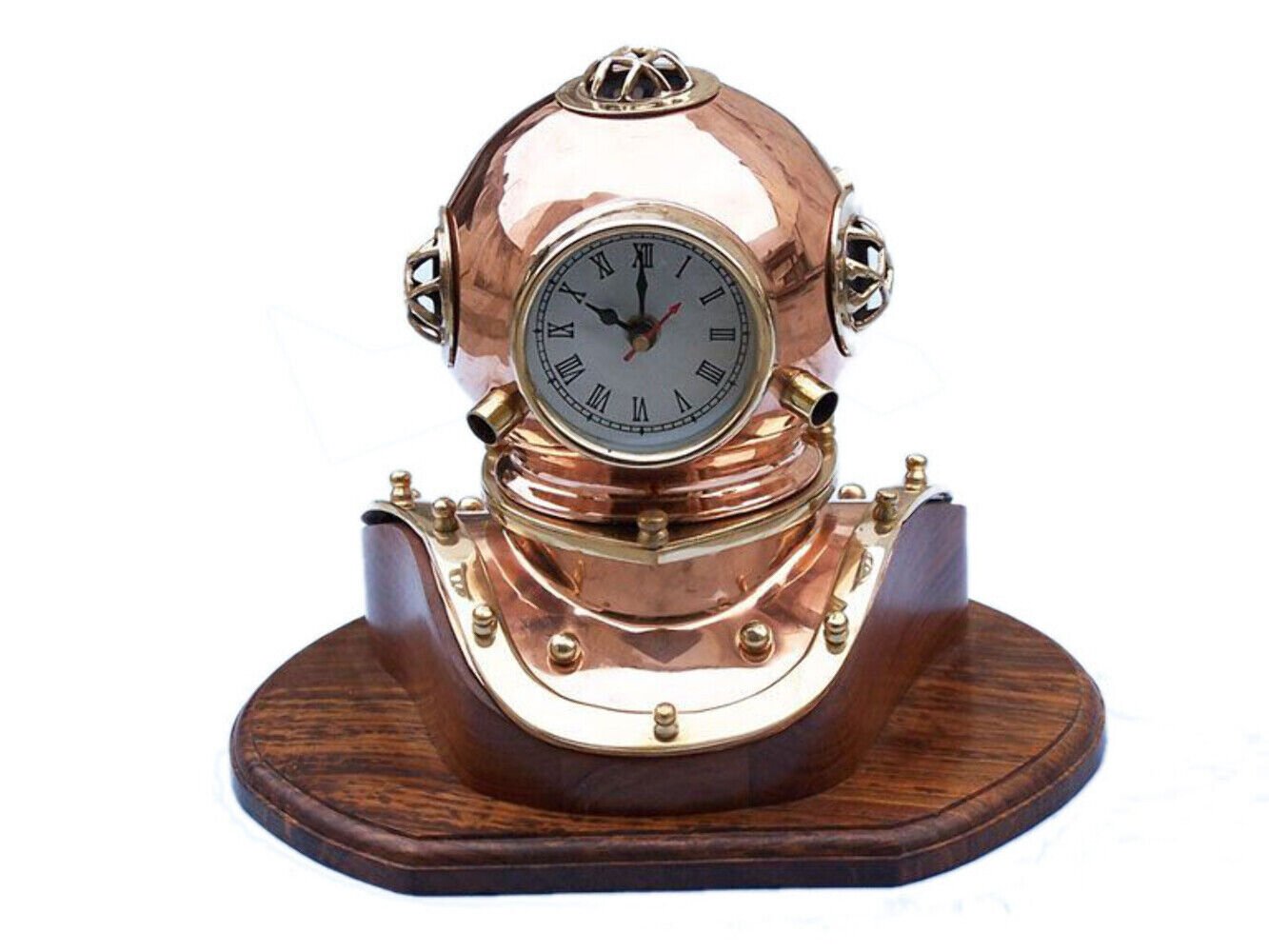 Copper Decorative Divers Helmet Clock 12"