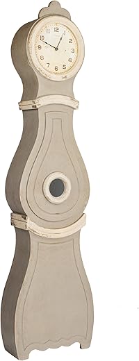 Creative Co Op Distressed Grey Wood Grandfather Style Wall Clock creativeco