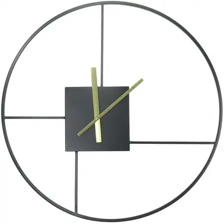 Crestview Collection "The Right Time" Metal Wall Clock in Black photo Crestview Collection "The Right Time" Metal Wall Clock in Black photo