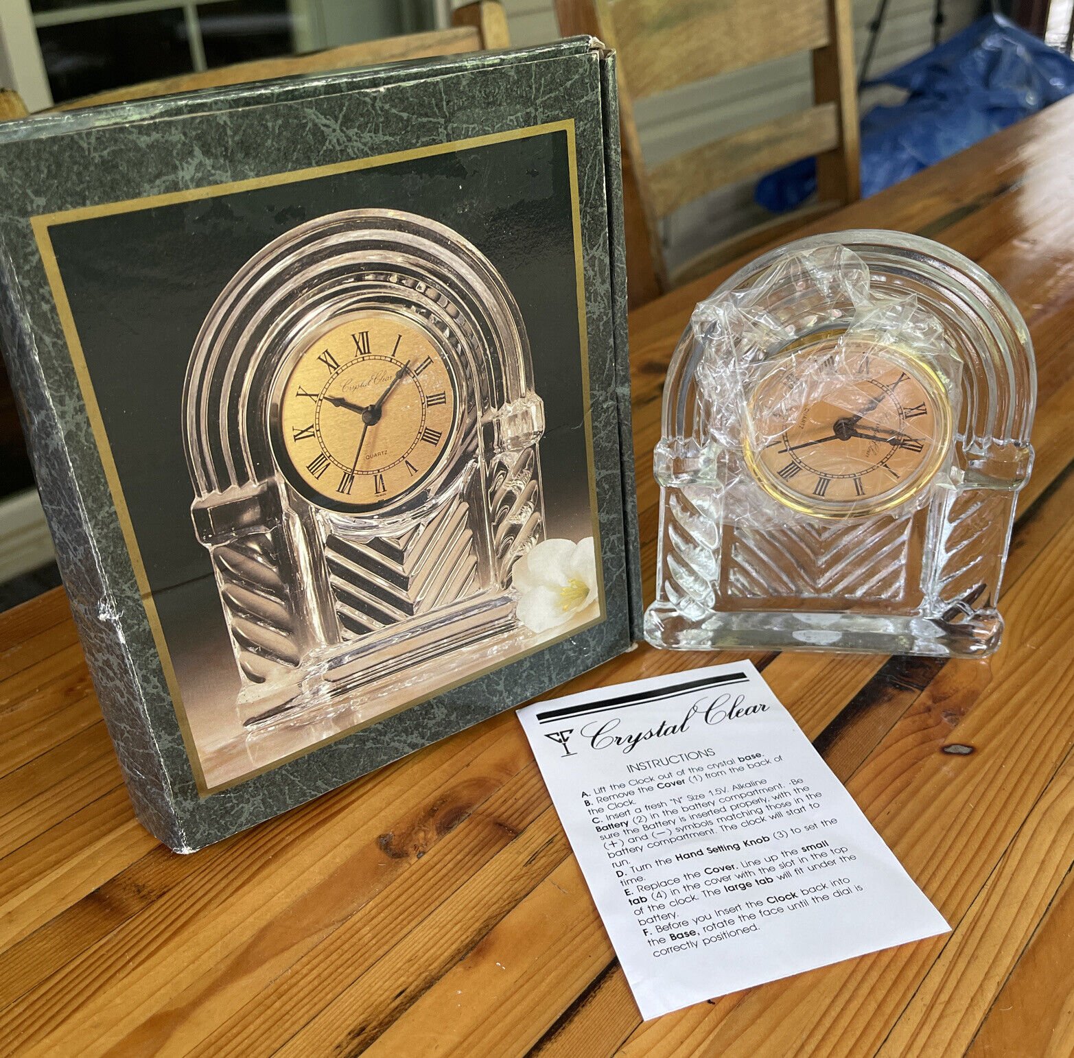 CRYSTAL CLEAR SIGNATURES REGENT CRYSTAL CLOCK STYLE Open Box - New - Mantle